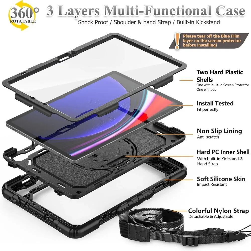 SEYMAC stock Case for Samsung Galaxy Tab S10 Lite / S10 FE / S9 FE 5G / S9 Table